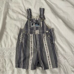 Deep Sea Company 3T striped overalls fishing bear railroad vintage cotton